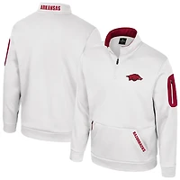 Veste polaire à fermeture éclair quart de tour Colosseum White Arkansas Razorbacks pour homme
