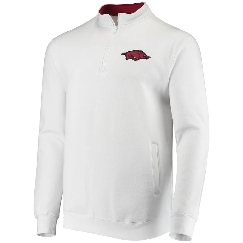 Men's Colosseum White Arkansas Razorbacks Tortugas Logo Quarter-Zip Jacket