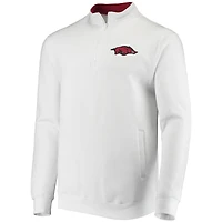 Men's Colosseum White Arkansas Razorbacks Tortugas Logo Quarter-Zip Jacket