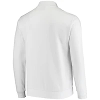 Men's Colosseum White Arkansas Razorbacks Tortugas Logo Quarter-Zip Jacket