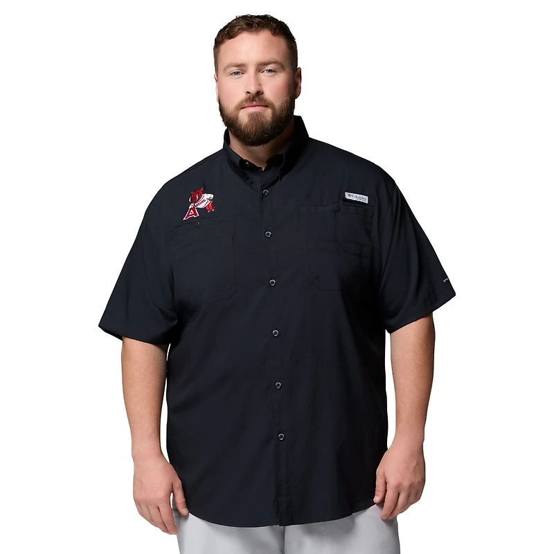Chemise boutonnée Columbia Black Arkansas Razorbacks pour homme, grande taille, Tamiami Omni-Shade
