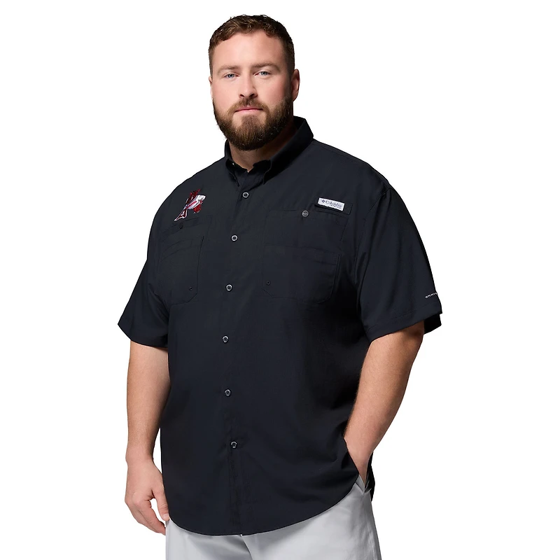 Chemise boutonnée Columbia Black Arkansas Razorbacks pour homme, grande taille, Tamiami Omni-Shade