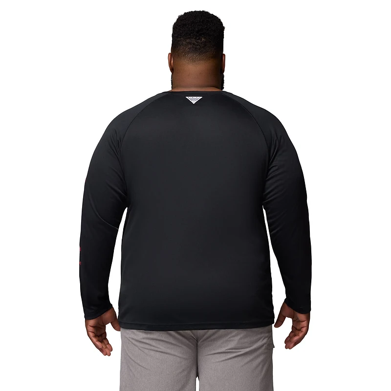 Men's Columbia  Black Arkansas Razorbacks Big & Tall Terminal Tackle Long Sleeve Omni-Shade T-Shirt