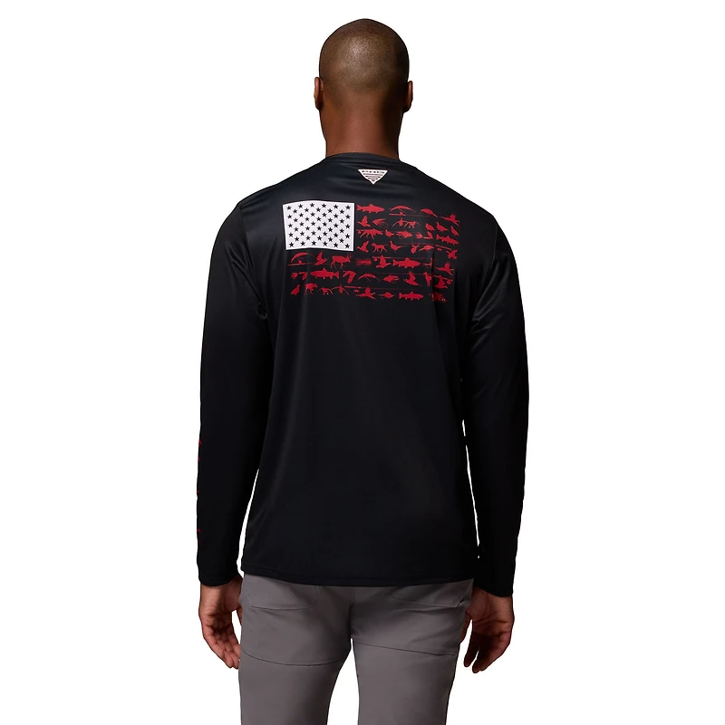 Men's Columbia  Black Arkansas Razorbacks PHG Terminal Shot 3-Hit Long Sleeve T-Shirt