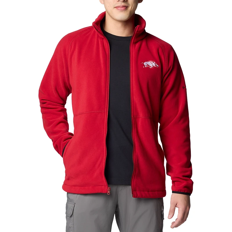 Men's Columbia  Cardinal Arkansas Razorbacks Flanker IV Fleece Raglan Full-Zip Jacket