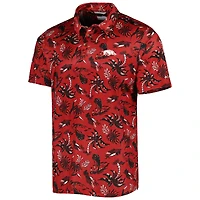 Polo Columbia Cardinal Arkansas Razorbacks Super Terminal Tackle Omni-Shade pour homme