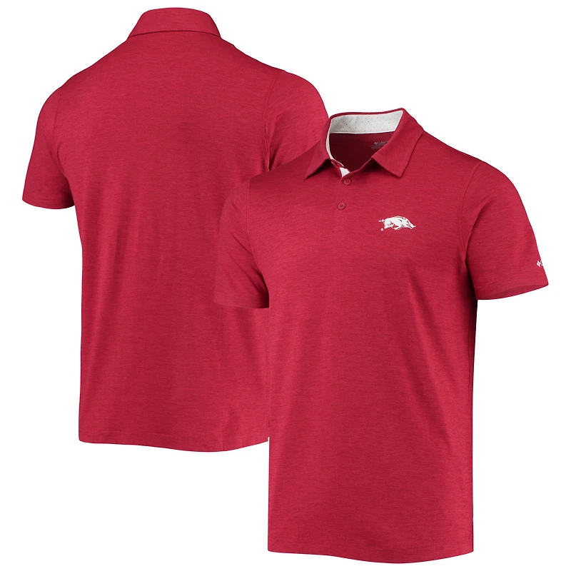 Polo Columbia Cardinal Arkansas Razorbacks Tech Trail Omni-Shade pour homme