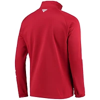 Columbia Cardinal Arkansas Razorbacks Terminal Tackle Fleece Raglan Omni-Shade Quarter-Zip Jacket pour homme