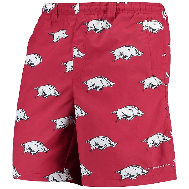 Columbia PFG Cardinal Arkansas Razorbacks Backcast II 8" Short hybride Omni-Shade pour homme