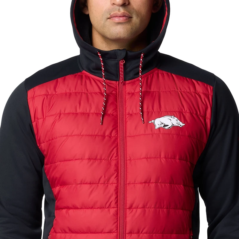 Men's Columbia  Red Arkansas Razorbacks Out-Shield Hybrid Full-Zip Hoodie Jacket