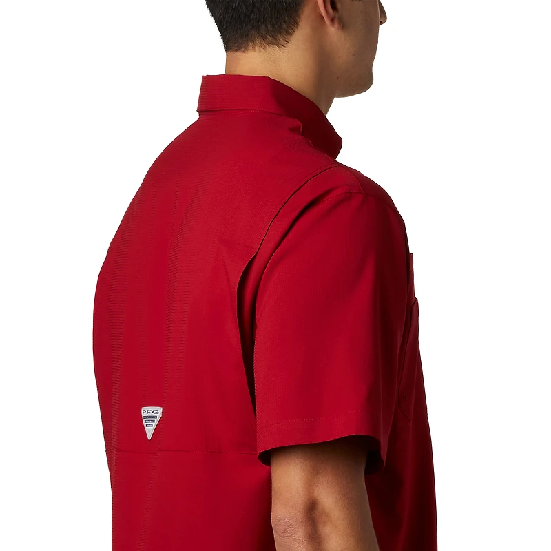 Chemise à boutons Columbia rouge Arkansas Razorbacks Tamiami Omni-Shade pour homme