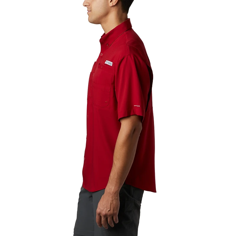 Chemise à boutons Columbia rouge Arkansas Razorbacks Tamiami Omni-Shade pour homme