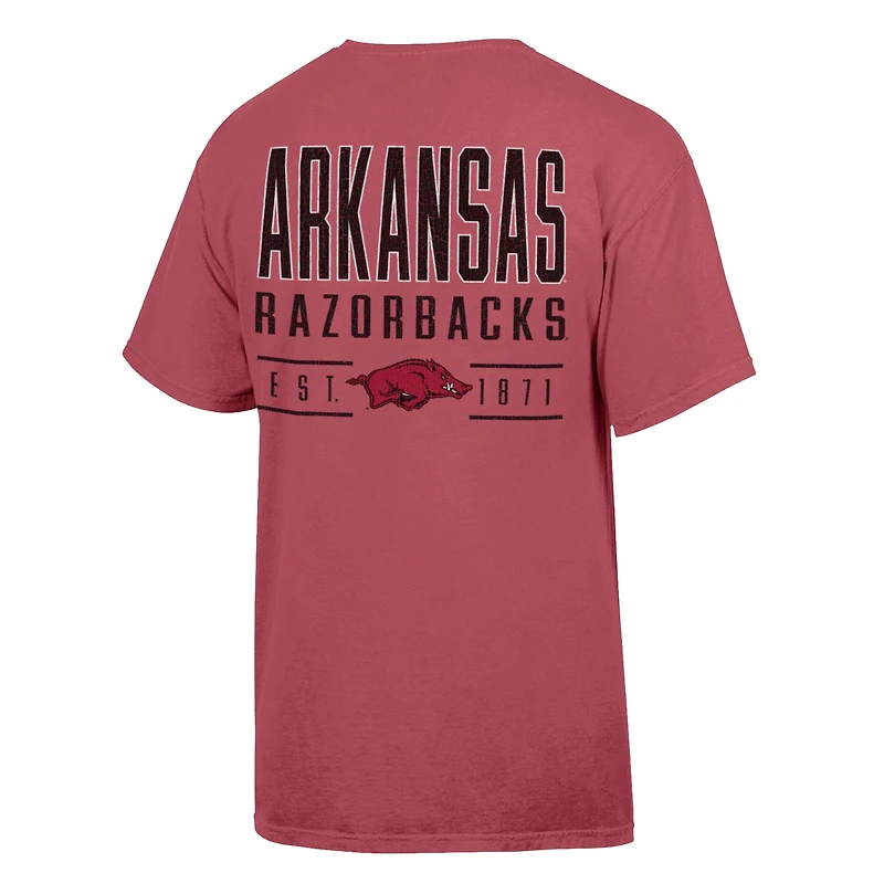 T-shirt ComfortWash Cardinal Arkansas Razorbacks pour homme