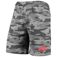 Concepts Sport Short de détente Arkansas Razorbacks Camo Backup Terry Jam pour homme, anthracite/gris