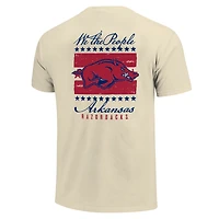 Men's  Cream Arkansas Razorbacks Uncle Sam Mascot T-Shirt