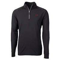 Men's Cutter & Buck Black Arkansas Razorbacks Big Tall Adapt Eco Knit Quarter-Zip Pullover Jacket