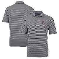 Polo recyclé à rayures et piqué écologique pour homme, couleur noire, avec logo de l'équipe des Arkansas Razorbacks, grande taille verte, Cutter & Buck