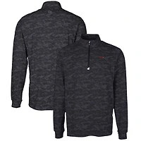 Pull-over à col zippé extensible Cutter & Buck pour homme, noir, Arkansas Razorbacks, grandes tailles, motif camouflage Traverse.