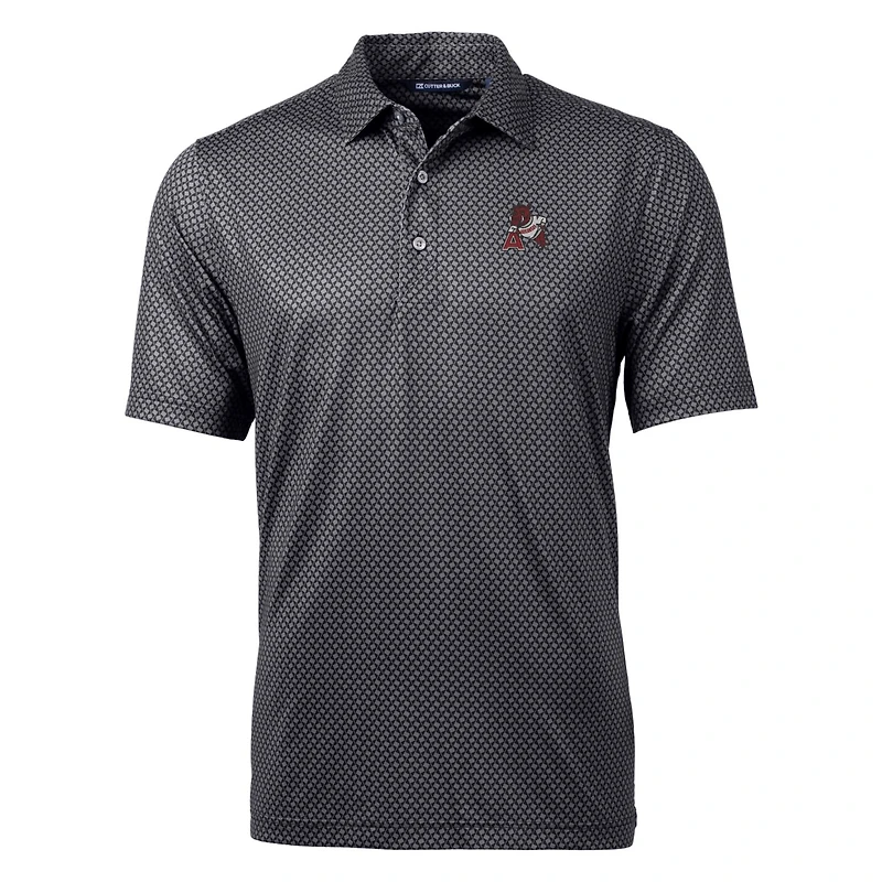 Men's Cutter & Buck Black Arkansas Razorbacks Pike Banner Stretch Polo