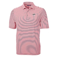 Men's Cutter & Buck  Cardinal Arkansas Razorbacks Alumni Logo Virtue Eco Pique Stripe Recycled Polo