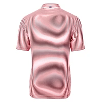 Men's Cutter & Buck  Cardinal Arkansas Razorbacks Alumni Logo Virtue Eco Pique Stripe Recycled Polo