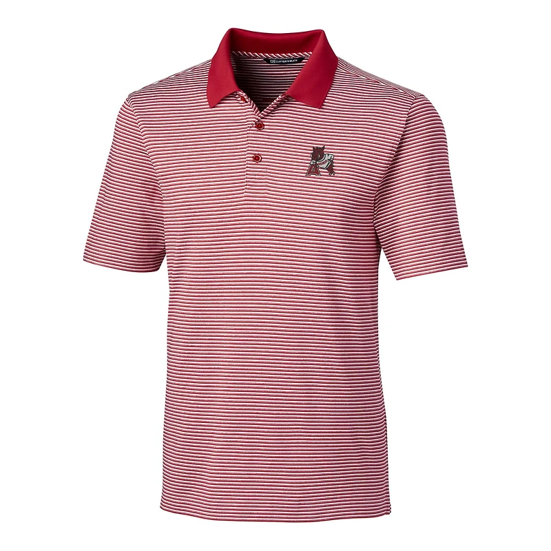 Men's Cutter & Buck Cardinal Arkansas Razorbacks Big Tall Forge Tonal Stripe Stretch Polo