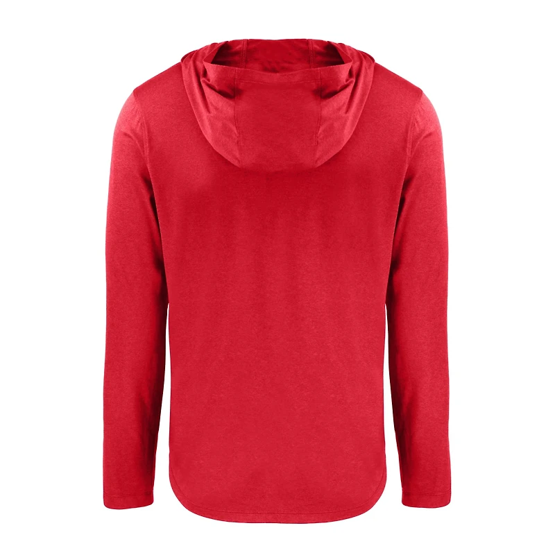 Men's Cutter & Buck Cardinal Arkansas Razorbacks Coastline Epic Comfort Eco Recycled Long Sleeve Hoodie T-Shirt