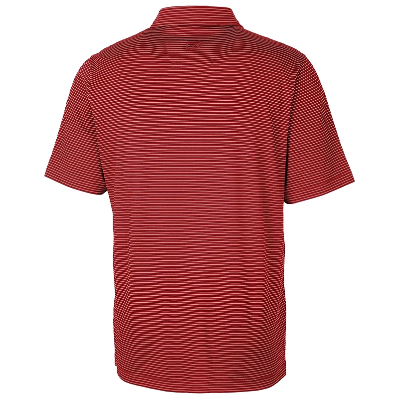Polo extensible à rayures crayon Forge pour homme, Cutter & Buck Cardinal Arkansas Razorbacks