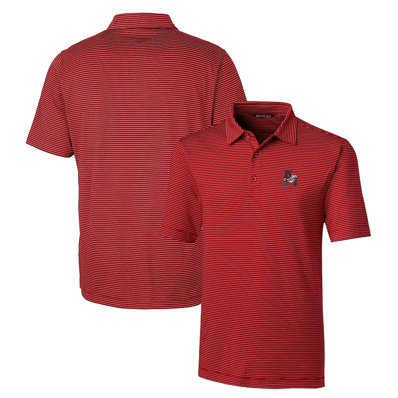 Polo extensible à rayures crayon Forge pour homme, Cutter & Buck Cardinal Arkansas Razorbacks