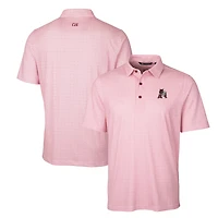 Men's Cutter & Buck Cardinal Arkansas Razorbacks Primary Team Logo Pike Double Dot Print Stretch Polo