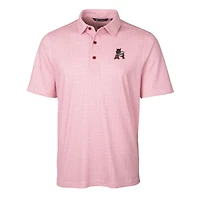 Men's Cutter & Buck Cardinal Arkansas Razorbacks Primary Team Logo Pike Double Dot Print Stretch Polo