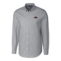 Men's Cutter & Buck Charcoal Arkansas Razorbacks Stretch Oxford Big Tall Long Sleeve Button-Down Shirt