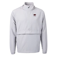 Veste anorak demi-zippée en tricot recyclé avec logo Charter des anciens élèves Arkansas Razorbacks, gris Cutter & Buck pour homme