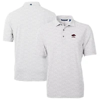 Polo recyclé pour homme, gris, piqué écologique, imprimé botanique, logo des anciens Arkansas Razorbacks, DryTec Virtue