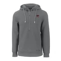 Men's Cutter & Buck  Gray Arkansas Razorbacks Alumni Logo Roam Eco Recycled Half-Zip Pullover Hoodie