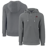 Men's Cutter & Buck  Gray Arkansas Razorbacks Alumni Logo Roam Eco Recycled Half-Zip Pullover Hoodie