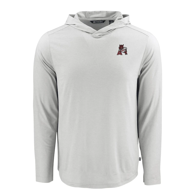 Men's Cutter & Buck Gray Arkansas Razorbacks Coastline Epic Comfort Eco Recycled Long Sleeve Hoodie T-Shirt