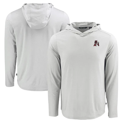 T-shirt à capuche manches longues Cutter & Buck Gray Arkansas Razorbacks Coastline Epic Comfort Eco Recycled pour homme