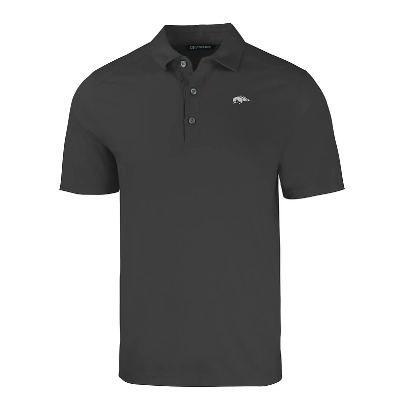 Men's Cutter & Buck Heather Black Arkansas Razorbacks Big Tall Forge Eco Stretch Recycled Polo