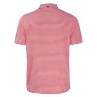 Polo Cutter & Buck Heather Cardinal Arkansas Razorbacks pour homme, grandes tailles, Forge Eco Stripe Stretch en tissu recyclé.