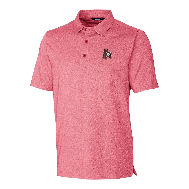 Men's Cutter & Buck Heather Cardinal Arkansas Razorbacks Forge Stretch Polo