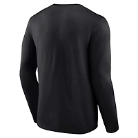 T-shirt à manches longues avec logo en détresse des Arkansas Razorbacks Fanatics noirs pour hommes
