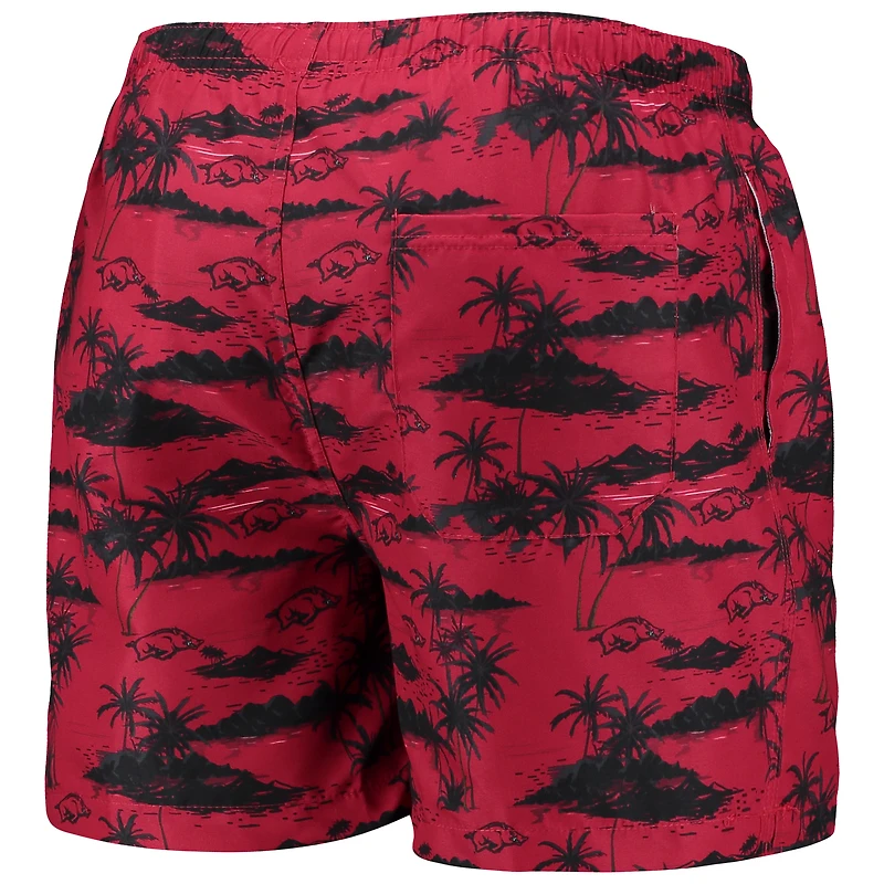 FOCO Cardinal Arkansas Razorbacks Island Palm Maillot de bain pour homme