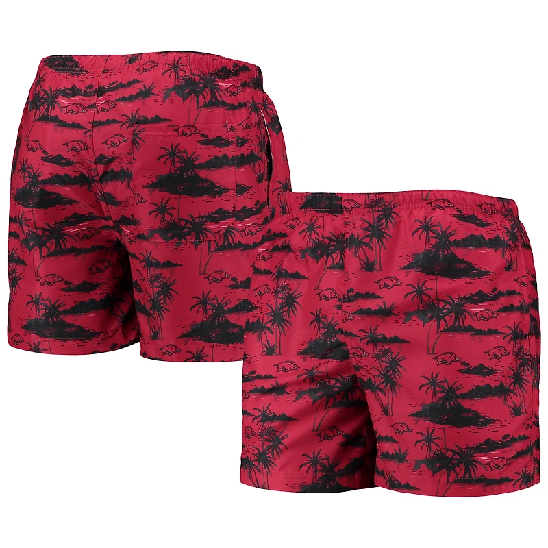 FOCO Cardinal Arkansas Razorbacks Island Palm Maillot de bain pour homme