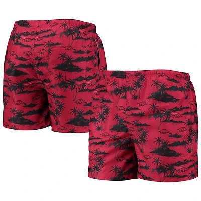 FOCO Cardinal Arkansas Razorbacks Island Palm Maillot de bain pour homme