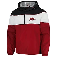 Men's G-III Sports by Carl Banks Cardinal Arkansas Razorbacks Center Line Half-Zip Raglan Hoodie Jacket