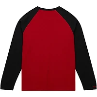 Men's Mitchell & Ness Cardinal Arkansas Razorbacks Legendary Slub Raglan Long Sleeve T-Shirt