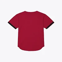 Maillot de baseball d'entraînement Mitchell & Ness Cardinal Arkansas Razorbacks pour homme, en maille et à boutons, idéal la frappe.
