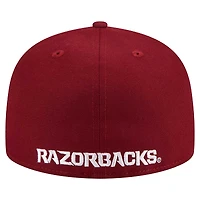Casquette ajustée New Era Cardinal Arkansas Razorbacks 59FIFTY pour homme