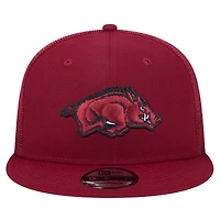 Men's New Era Cardinal Arkansas Razorbacks 9FIFTY Trucker Snapback Hat